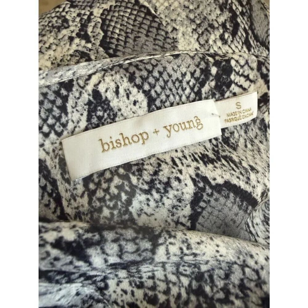 ANTHROPOLOGIE Bishop + Young Sleeveless Snake-Print Jumpsuit in Gray Size S - Picture 4 of 5